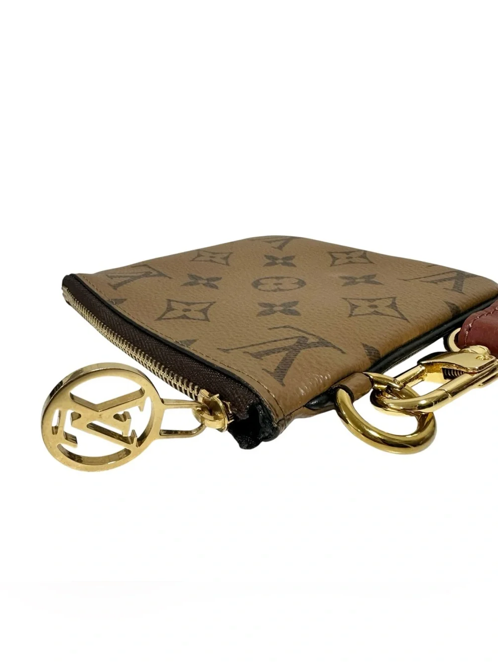 Louis Vuitton Reverse Monogram Leather Square Trio Pouch Wristlet